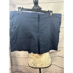 MAURICES Women's Size 18 Blue‎ Black Geometric Pattern Dressy Shorts
